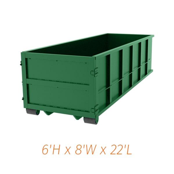 a thirty yard dumpster is a large container that can hold up to 30 cubic yards of waste and debris